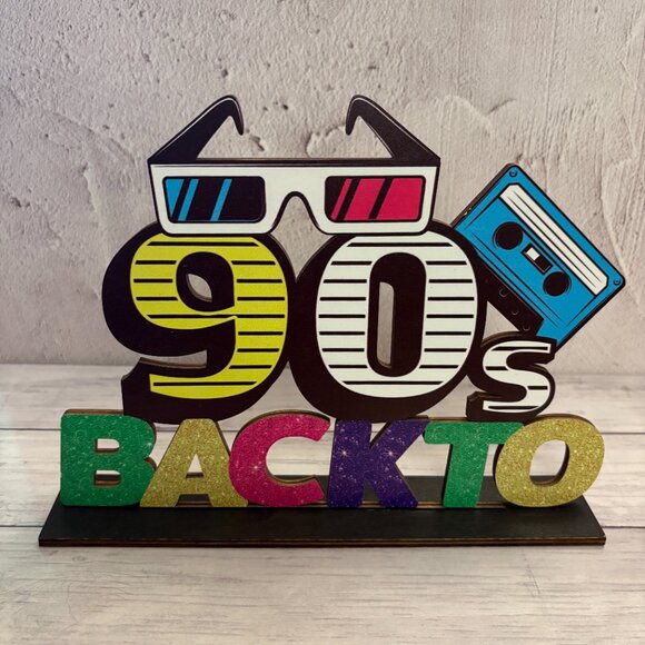 90's Party Decorations Wooden (2 PCS) (SKU: 251MI) - Picture 7 of 10